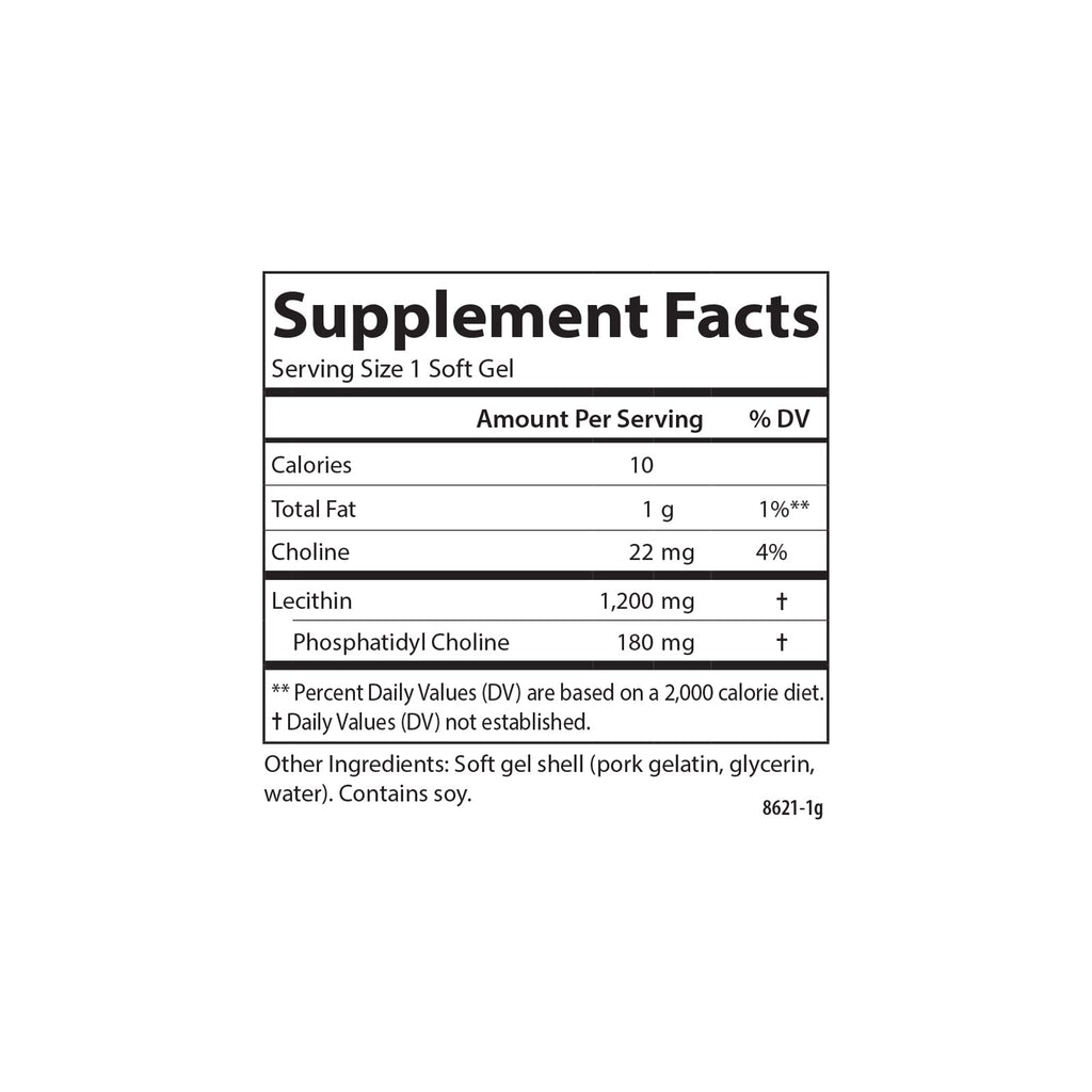 Carlson Lecithin Non-GMO 1200 mg - 100 Softgels - image 4
