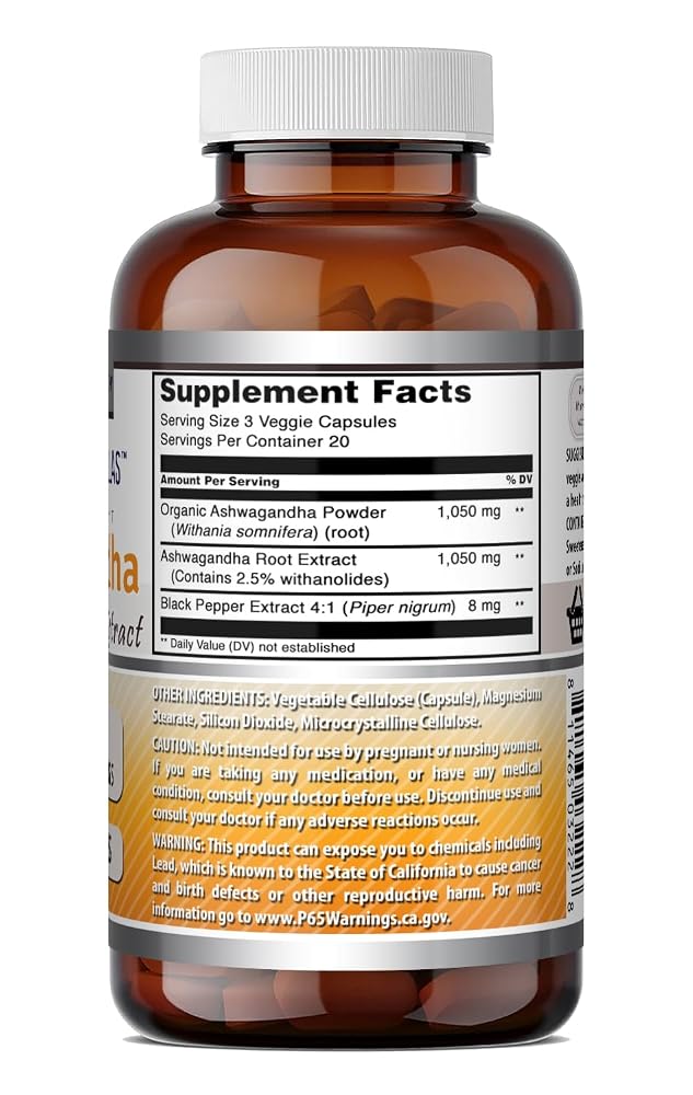 Amazing Formulas Ashwagandha Root with Black Pepper Extract Supplement
