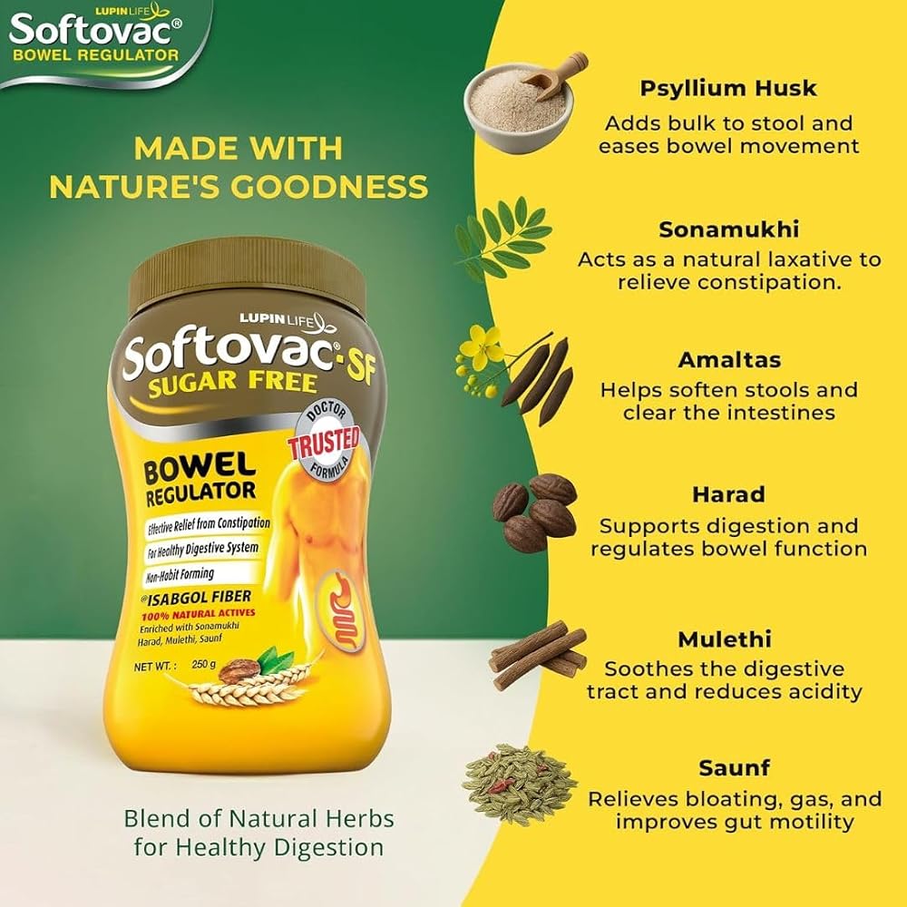 Softovac-SF Bowel Regulator High Fiber Powder - 250g - image 5
