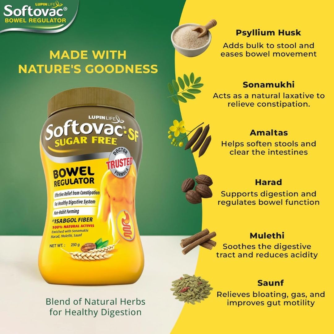 Softovac-SF Bowel Regulator High Fiber Powder - 250g - image 5