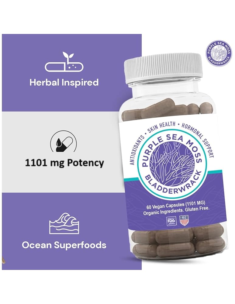 BocaHeal Purple Sea Moss + Bladderwrack Capsules - 60 Count - image 8
