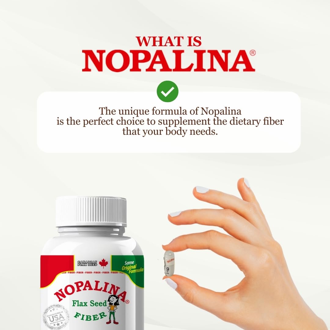 Nopalina Flax Seed Plus Fiber Supplement - 240 Capsules - image 4