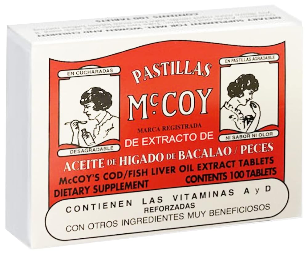 Pastillas McCoy Cod Fish Liver Oil Extract - 100 Tablets
