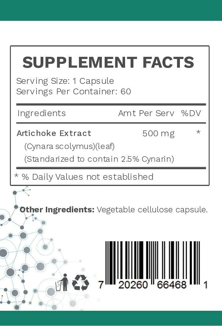 AMG Naturals Artichoke Extract Capsules Liver Support - 60 Capsules - image 2