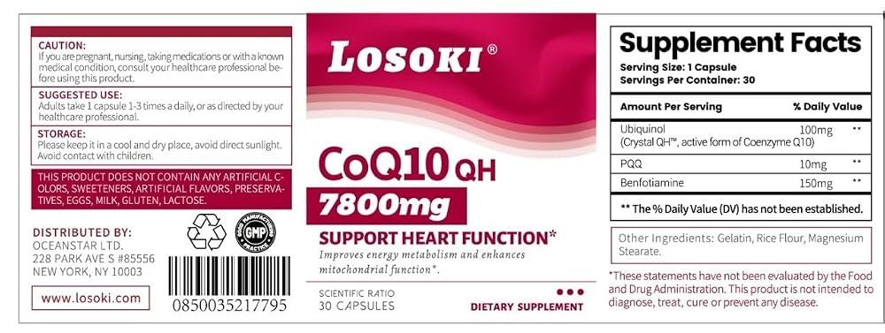 Losoki CoQ10 QH Heart Function Support - 30 Capsules - image 4
