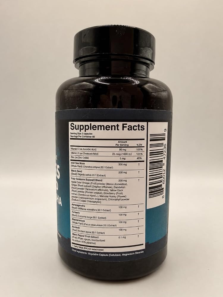 Secret Element Sea Moss Complex with Black Seed & Ashwagandha - 120 Capsules - image 2