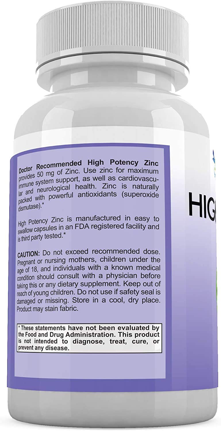 Doctor Recommended Supplements Zinc Picolinate 50mg - 120 Vegetarian Capsules - image 5