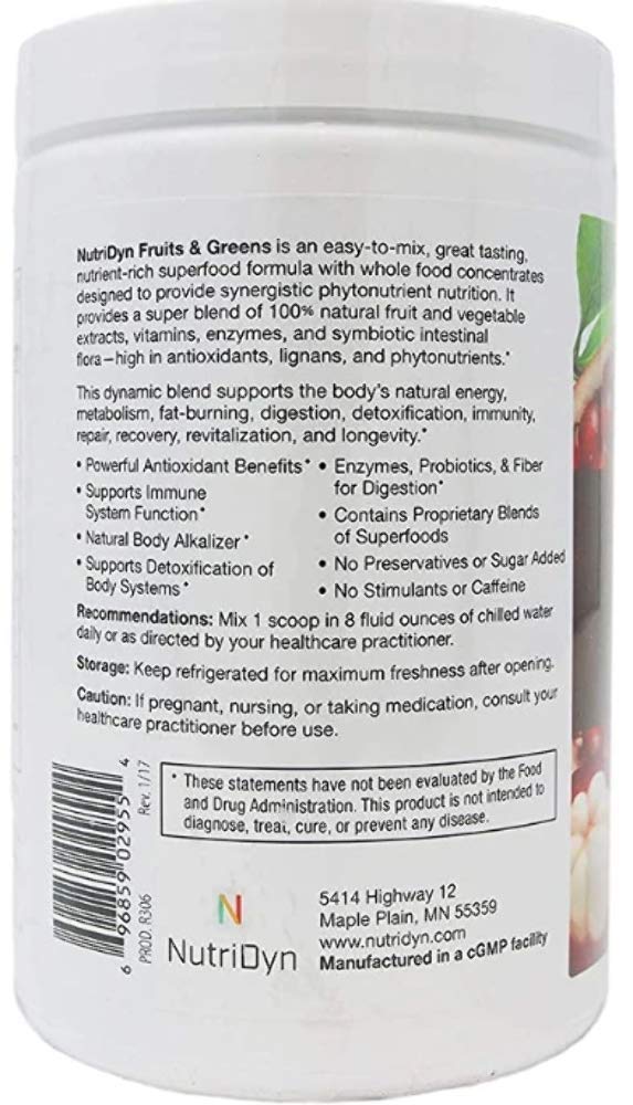 Nutri-Dyn Fruits and Greens Super Powder - 306.4g - image 4