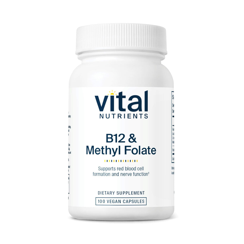 Vital Nutrients Vitamin B12 & Methyl Folate - 100 Capsules