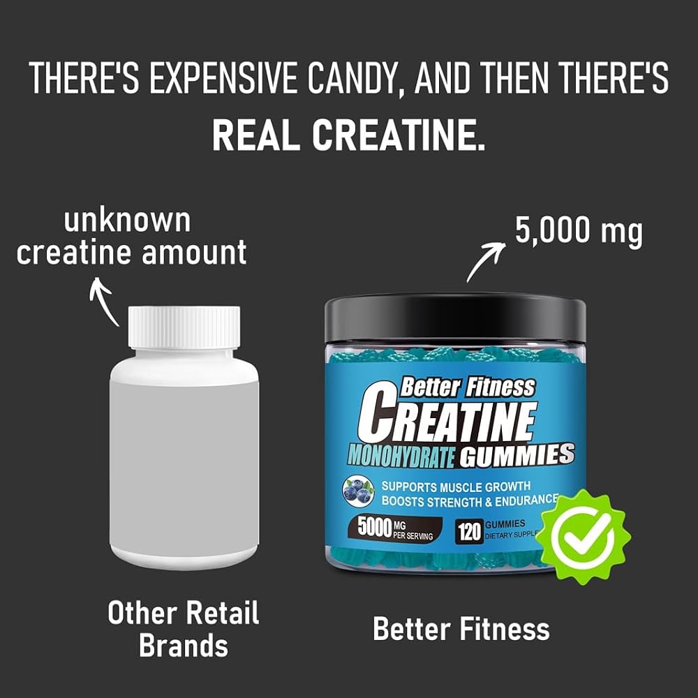 BetterFitness Creatine Gummies 5G Muscle Growth - 120 Count - image 5