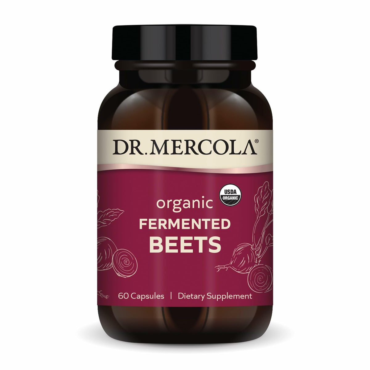 Dr. Mercola Organic Fermented Beets Nitric Oxide Booster - 60 Capsules