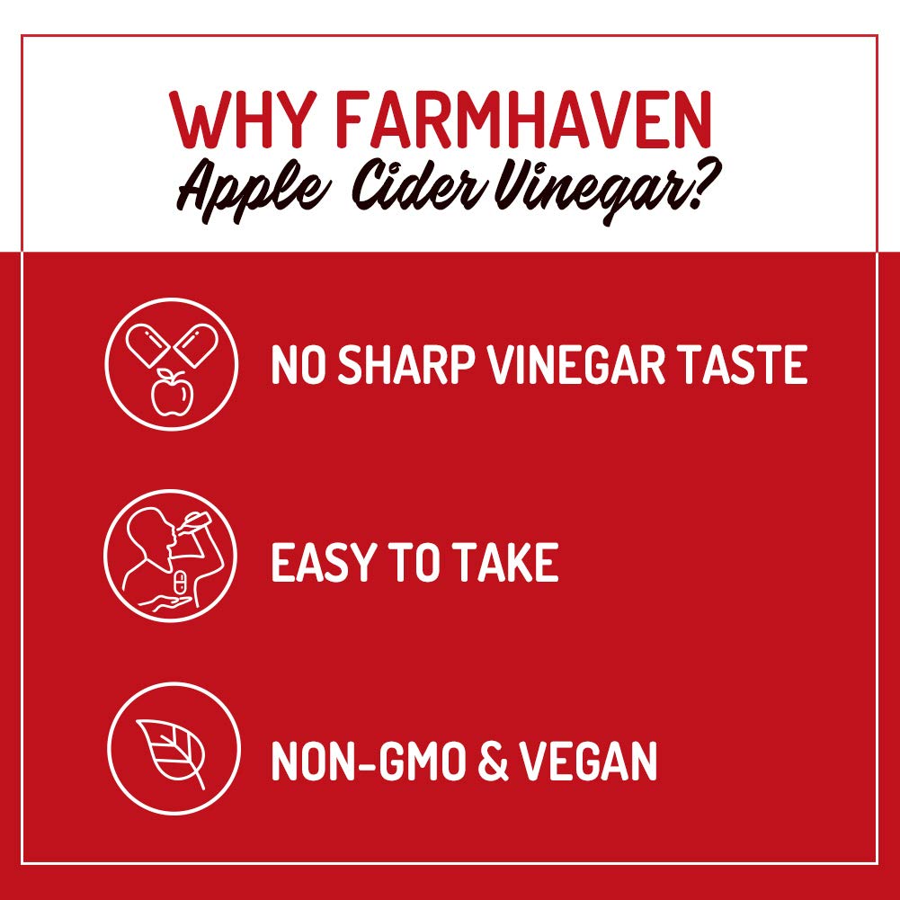 FarmHaven Apple Cider Vinegar Capsules 1390mg with Ginger - 90 Count - image 3