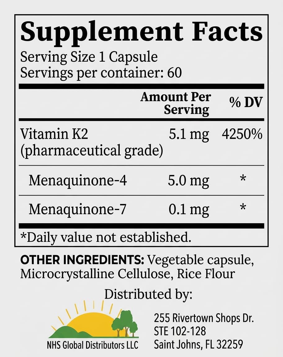 vK2 Vitamin Supplement MK-4 + MK-7