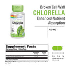 SOLARAY Broken Cell Chlorella 410 mg Superfood - 100 Vegetarian Capsules - image 2