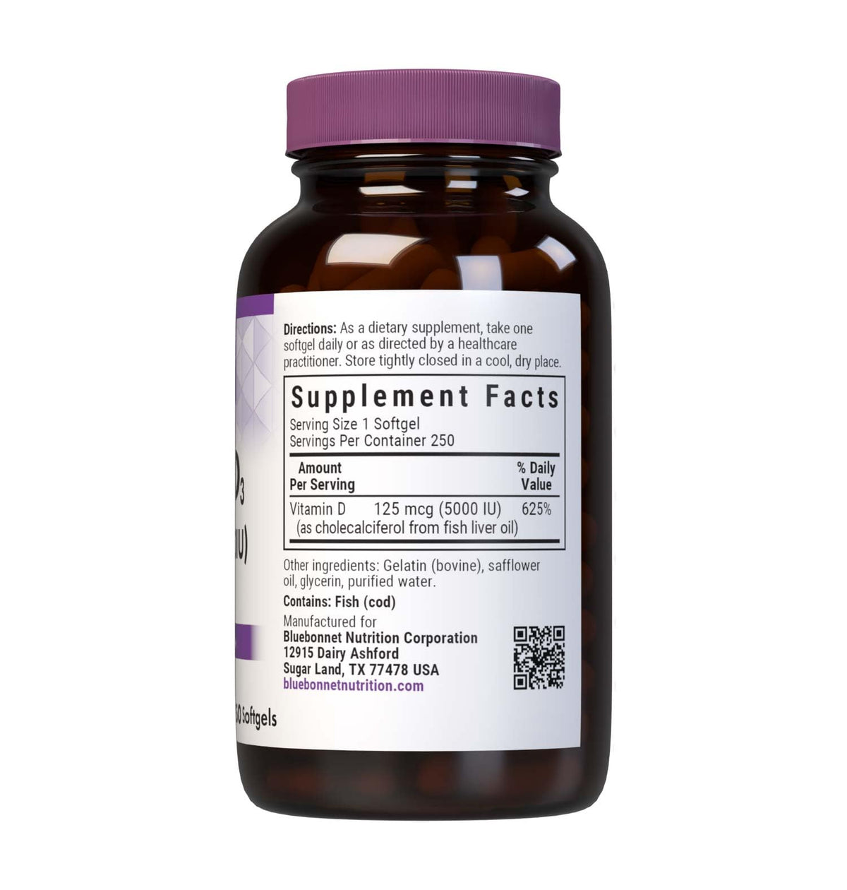 BlueBonnet Vitamin D3 5000 IU Softgels - 250 Softgels - image 2