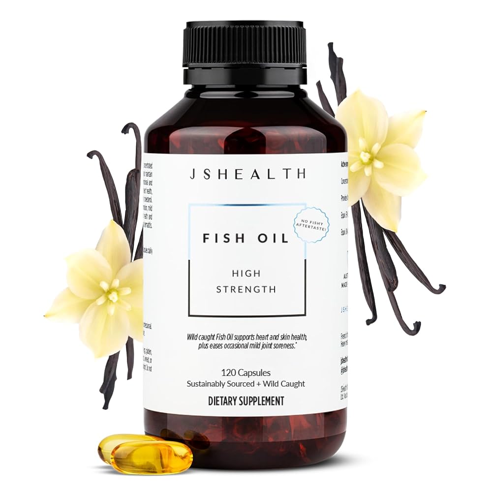 JSHealth High Strength Fish Oil Supplements - Omega 3 Fish Oil - Made