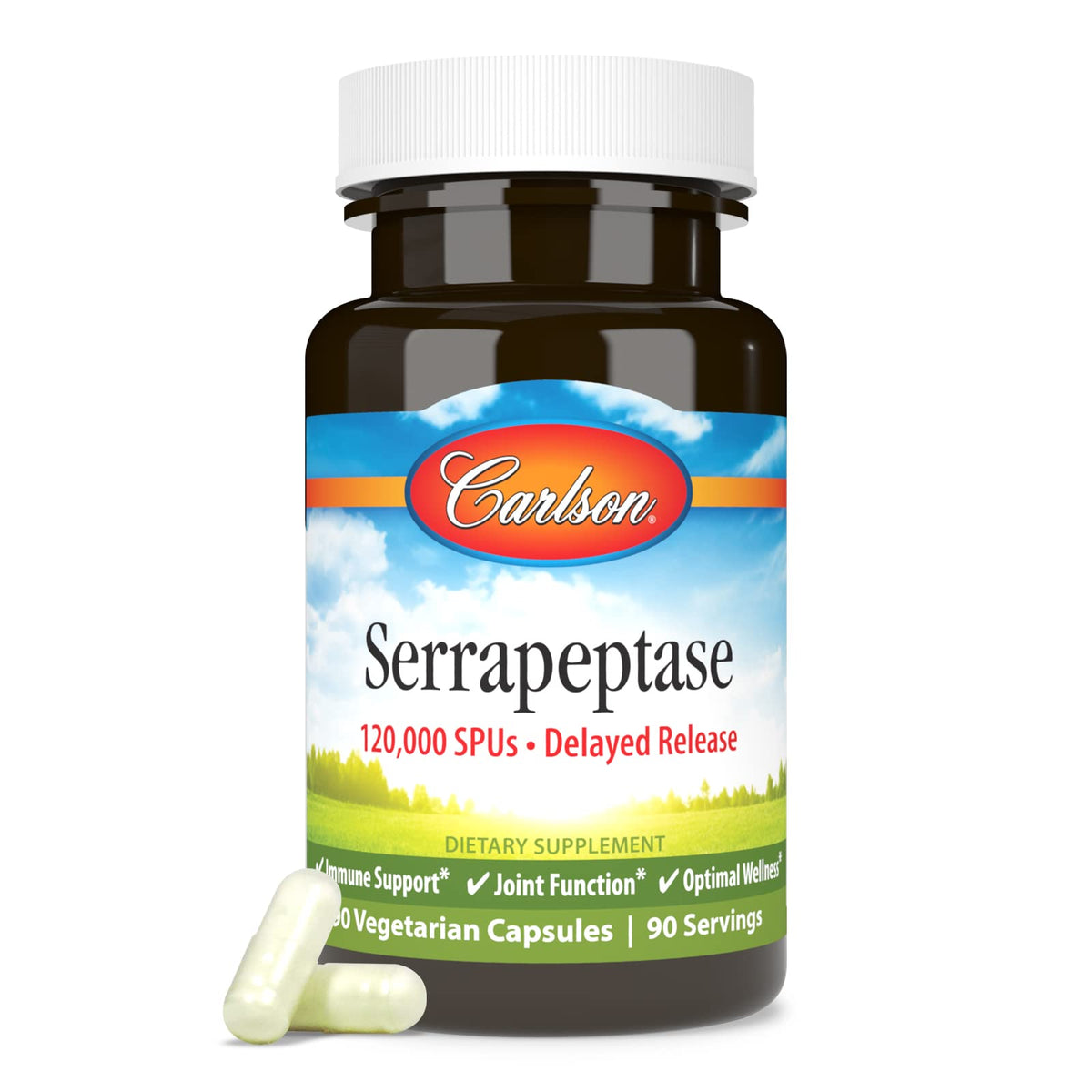 Carlson Serrapeptase 120000 SPUs Delayed Release - 90 Vegetarian Capsules - image 5