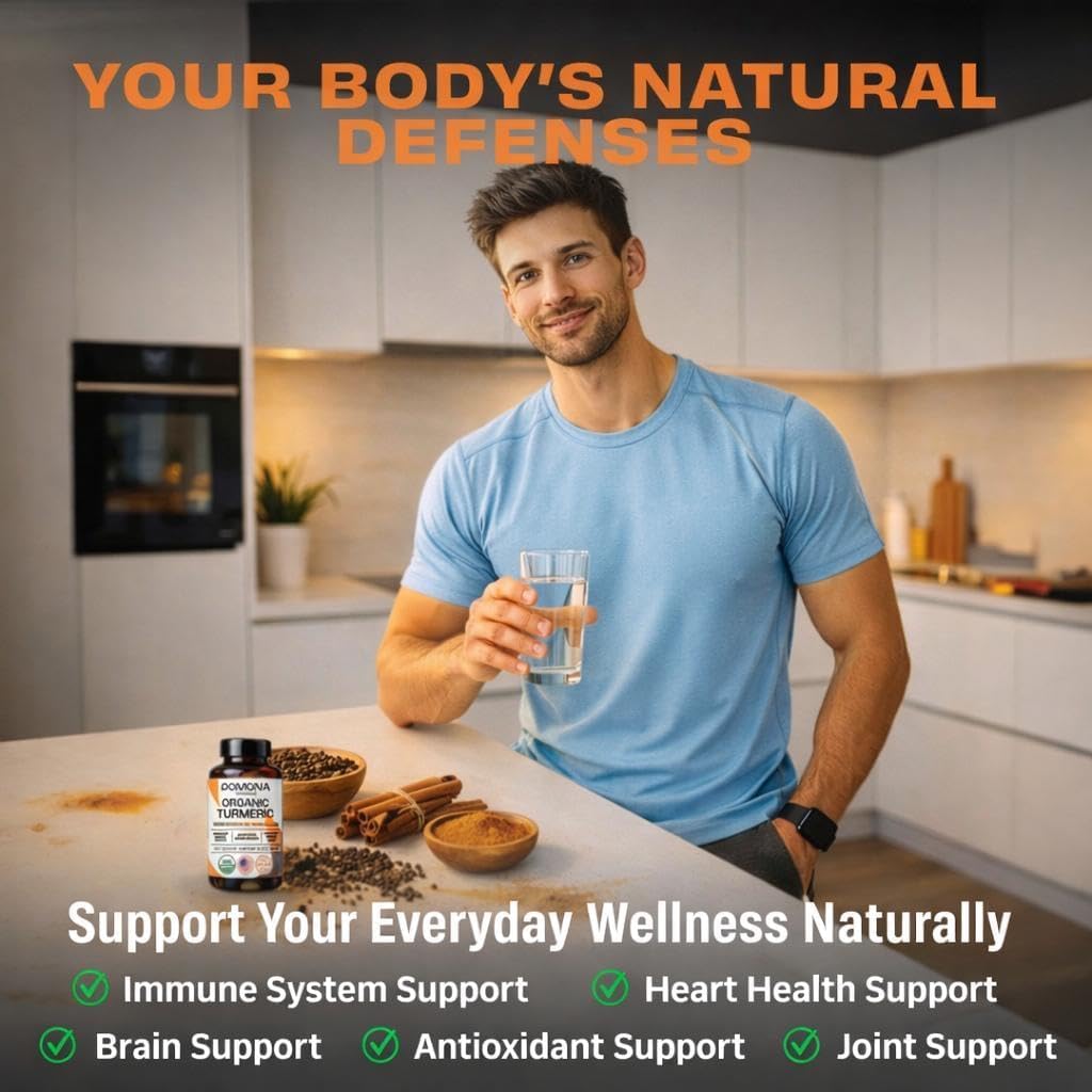 Pomona Wellness Organic Turmeric Curcumin with Black Pepper - 120 Tablets - image 2
