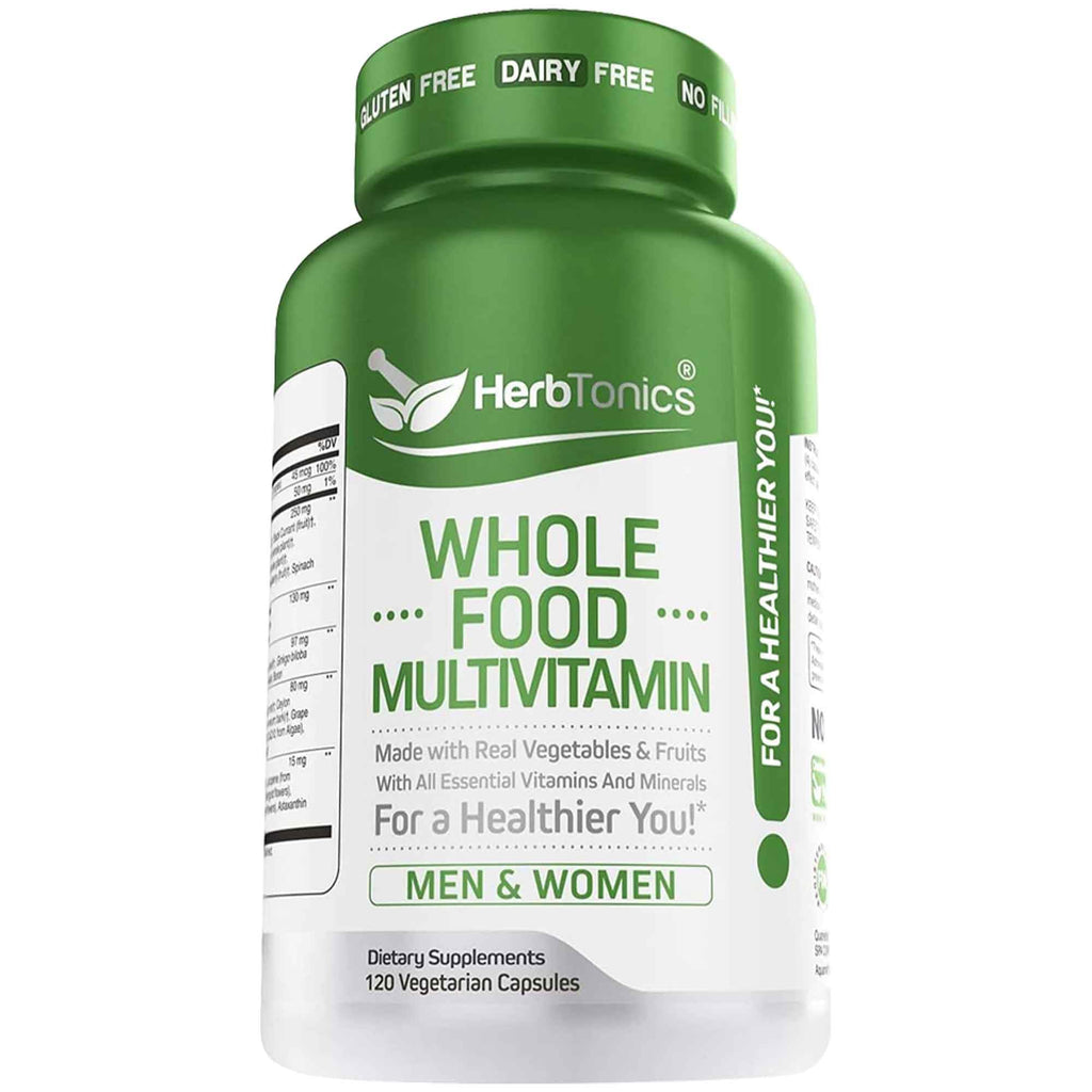 Herbtonics Whole Food Multivitamin with Probiotics - 120 Capsules