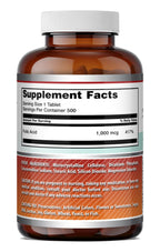 Amazing Formulas Folic Acid 1000 mcg (1 mg) Tablets Supplement