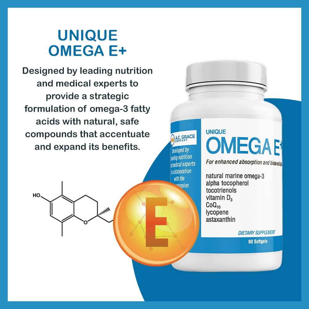 UNIQUE E Omega E+ Fish Oil Supplement - 60 Softgels - image 2
