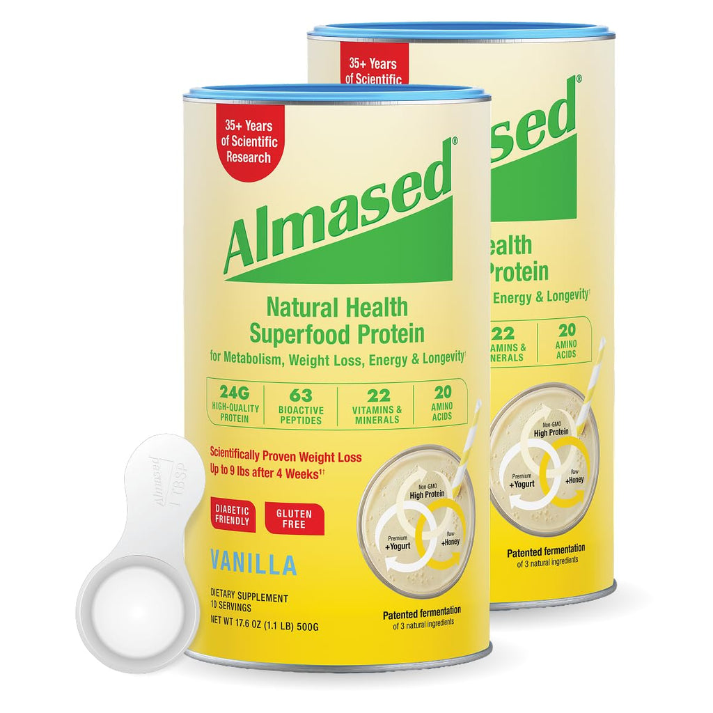 Almased Vanilla Meal Replacement Shake, Weight Loss Protein - 2-Pack