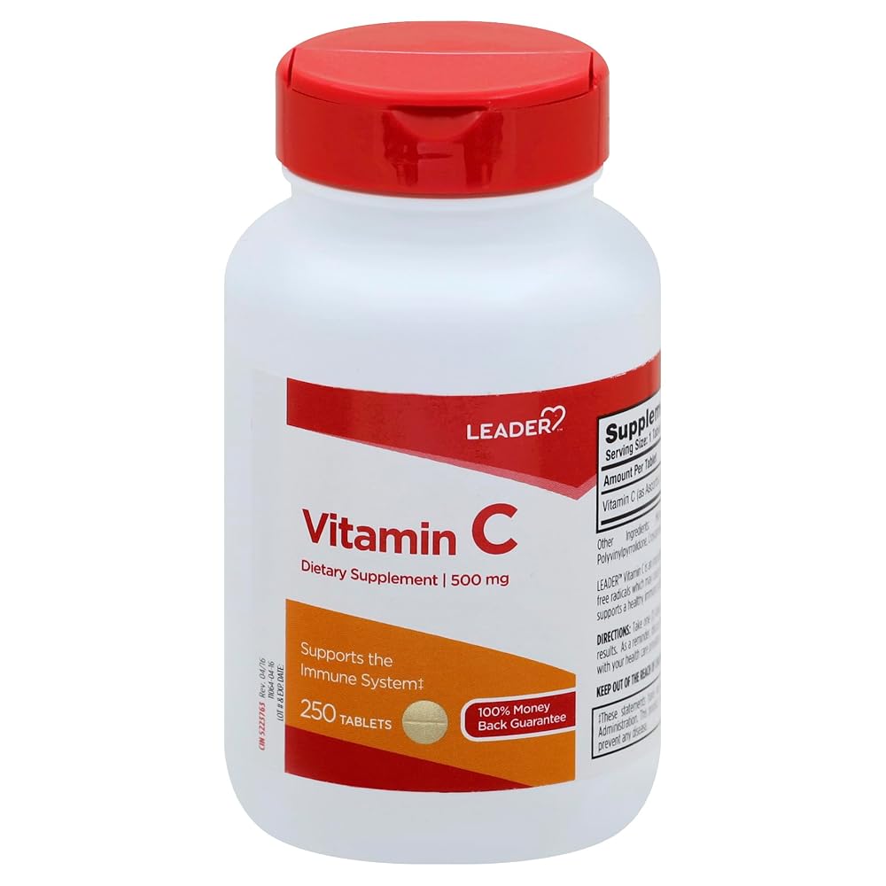 Leader Vitamin C 500mg Tablets for Immune Support - 500 Count