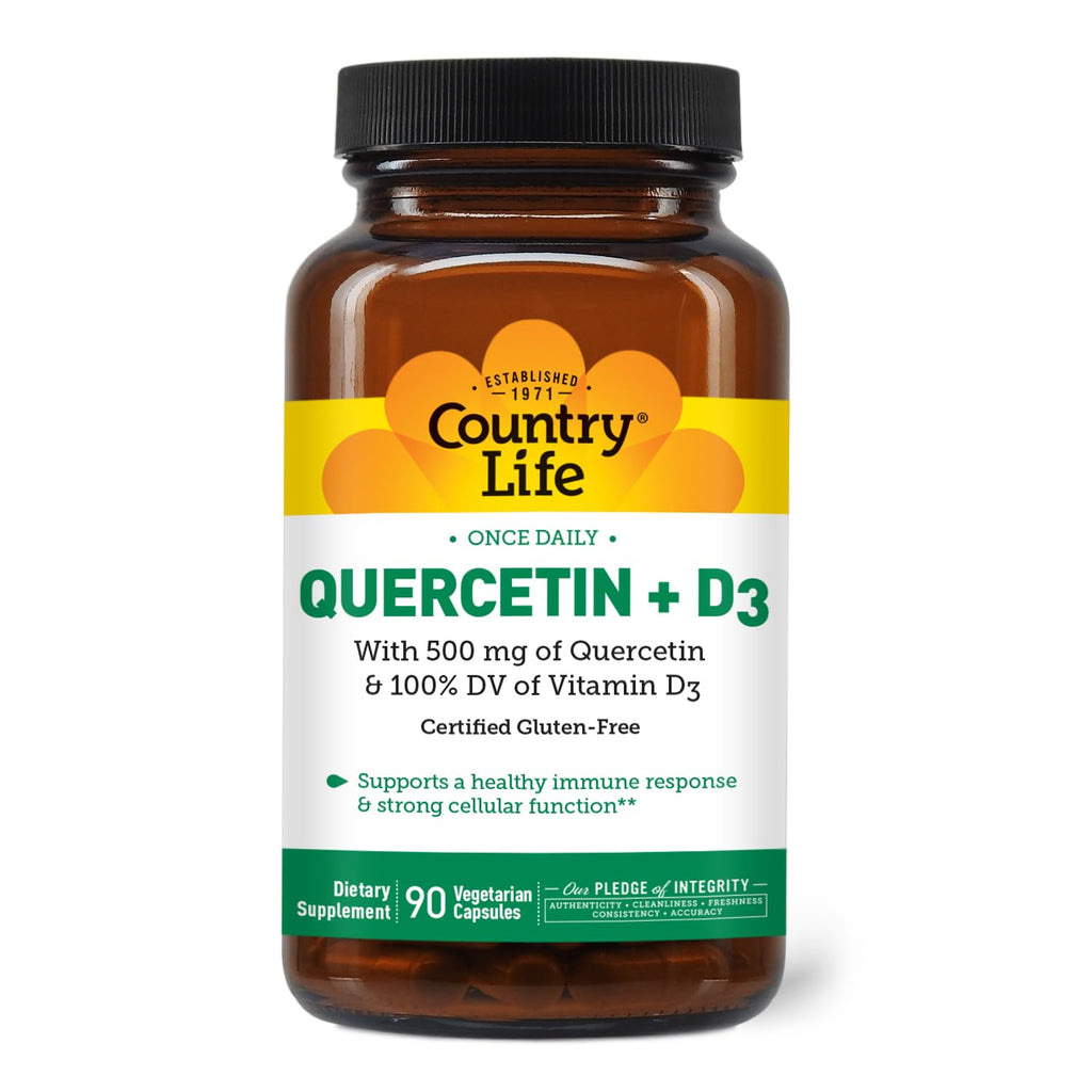Country Life Quercetin 500mg with Vitamin D3 Immune Support - 90 Capsules