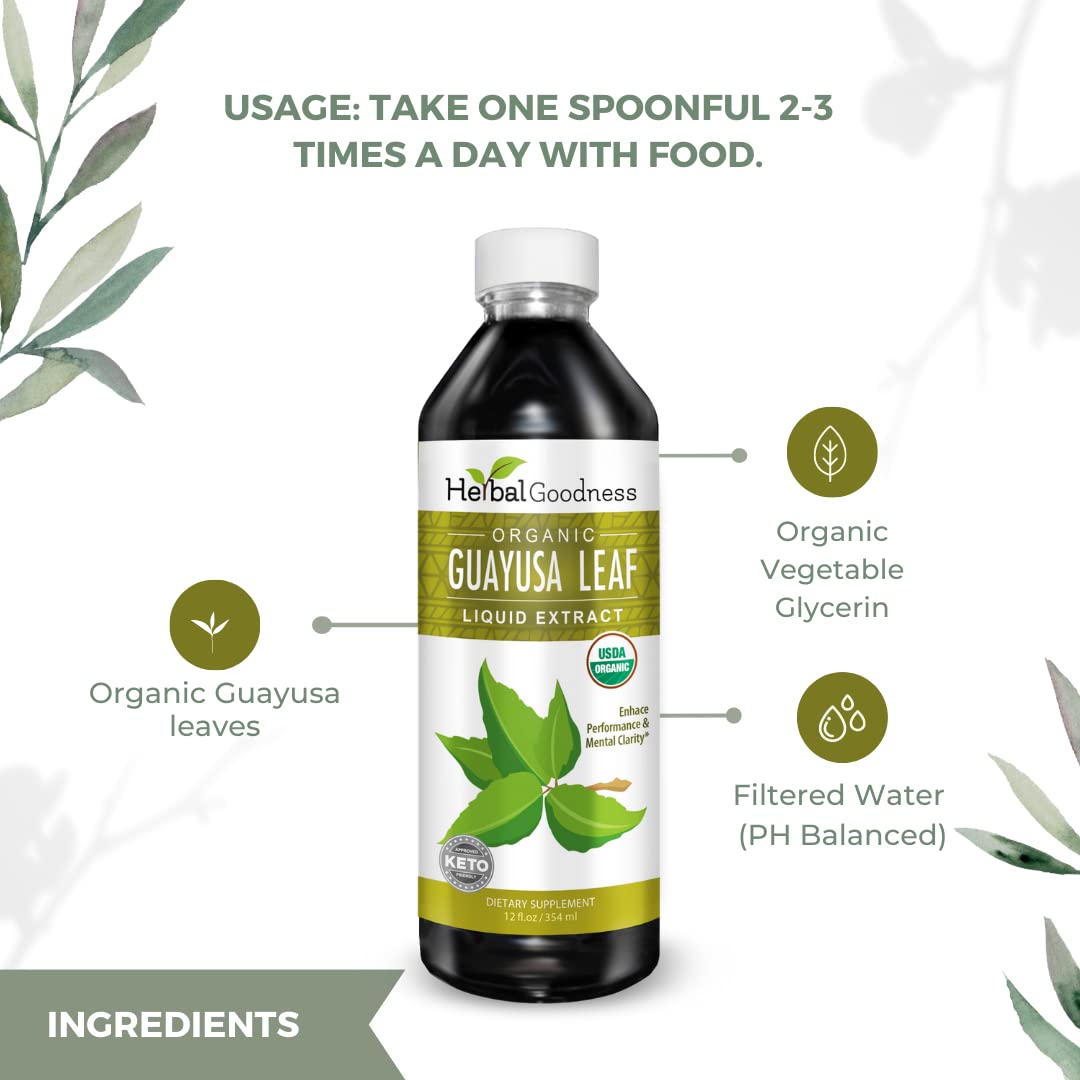 Herbal Papaya Guayusa Leaf Extract Liquid for Energy - 12 Fl Oz - image 3