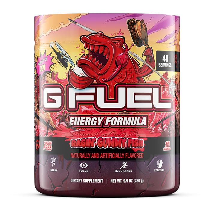 G Fuel Raging Gummy Fish Energy Drink Powder - 40 Servings