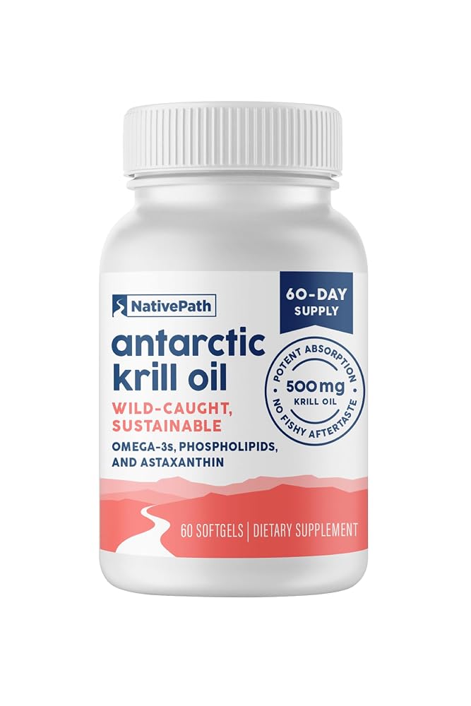 NativePath Antarctic Krill Oil 500mg Omega-3 - 60 Softgels