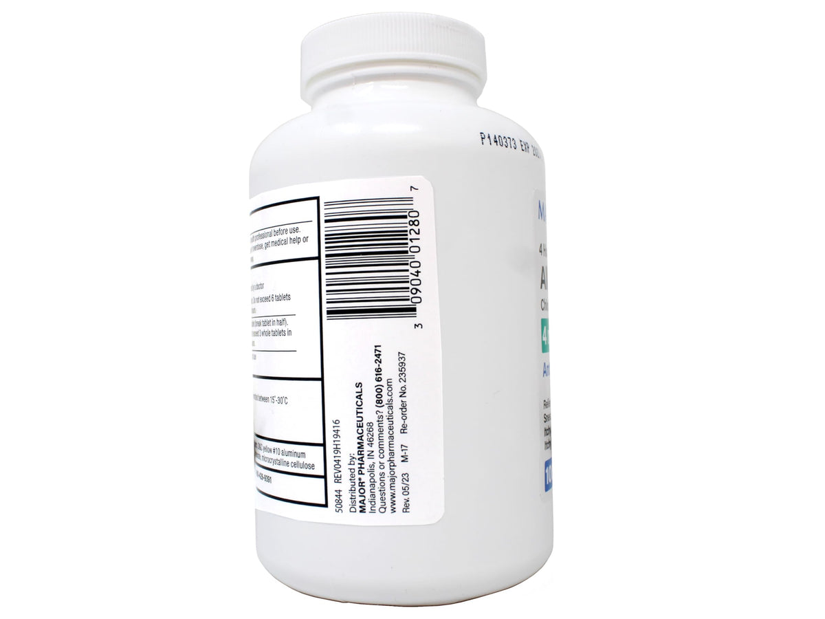 MAJOR Chlorpheniramine Maleate 4 mg Allergy Tablets - 1000 Tablets - image 4