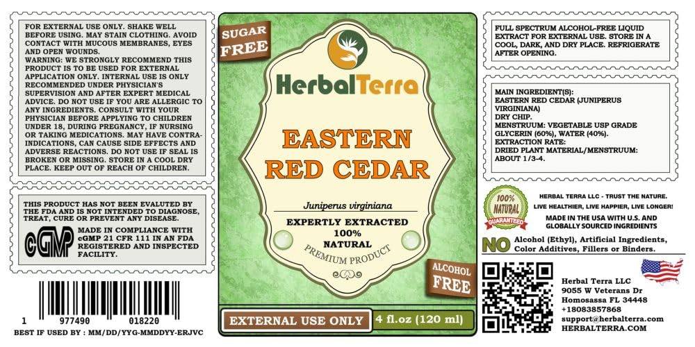 Herbal Terra LLC Eastern Red Cedar (Juniperus virginiana) Tincture