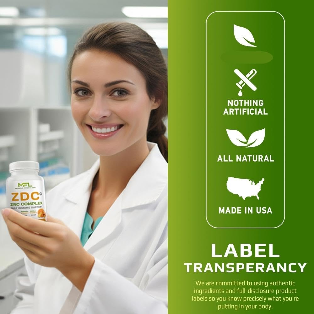MUSCLE FOOD LABS Z D C Plus Vitamin C, D3 & Zinc - 120 Vegetarian Capsules - image 6