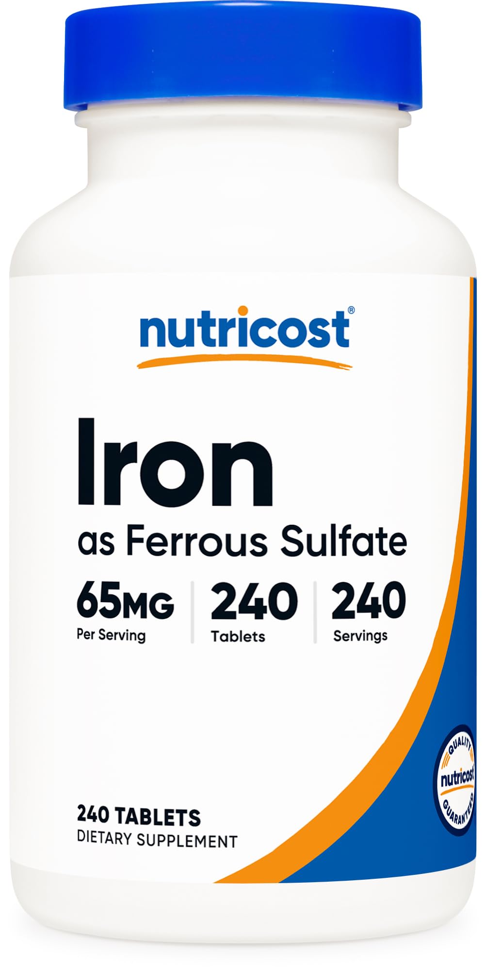 Nutricost Iron Ferrous Sulfate 65mg - 240 Tablets