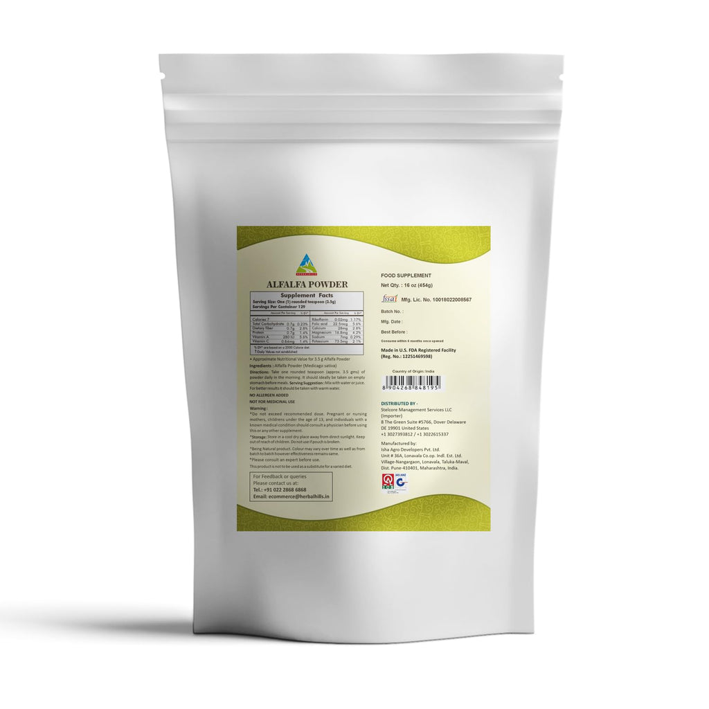 HERBAL HILLS Alfalfa Leaf Powder - 16 Oz - image 2