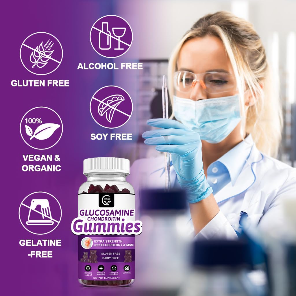 GORNVB Glucosamine Chondroitin Gummies with MSM & Elderberry Extra