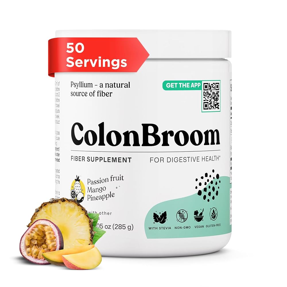 ColonBroom Psyllium Fiber Powder Tropical Fruits - 50 Servings