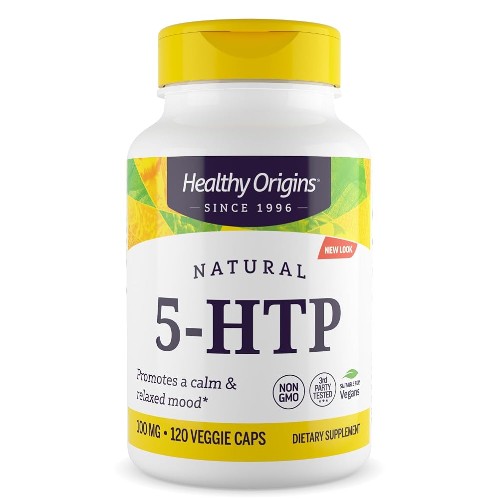 Healthy Origins 5-HTP 100 mg Griffonia Seed - 120 Vegetarian Capsules