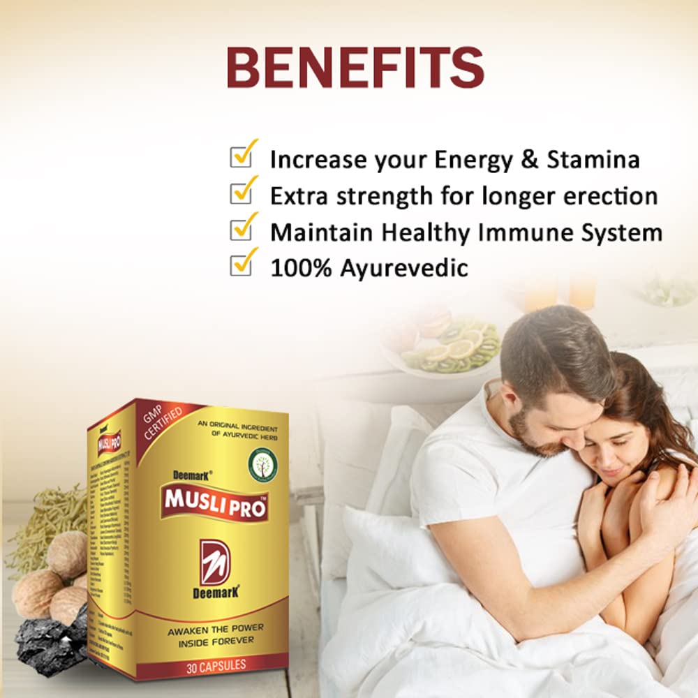 Deemark Musli Pro Ayurvedic Supplement for Strength & Stamina - 60 Capsules - image 5