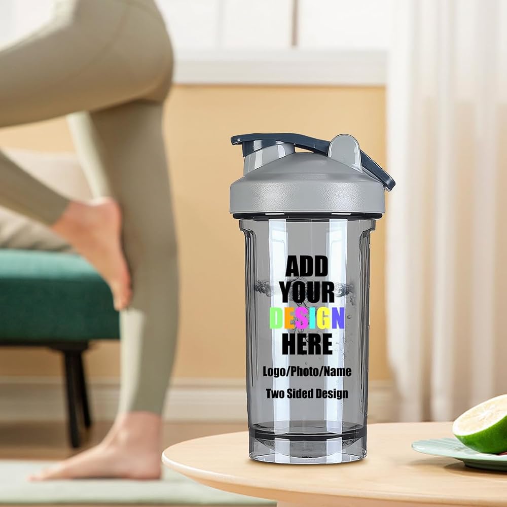 GSORIOP Custom Shaker Bottles 18 oz Personalized Leak Proof Sports