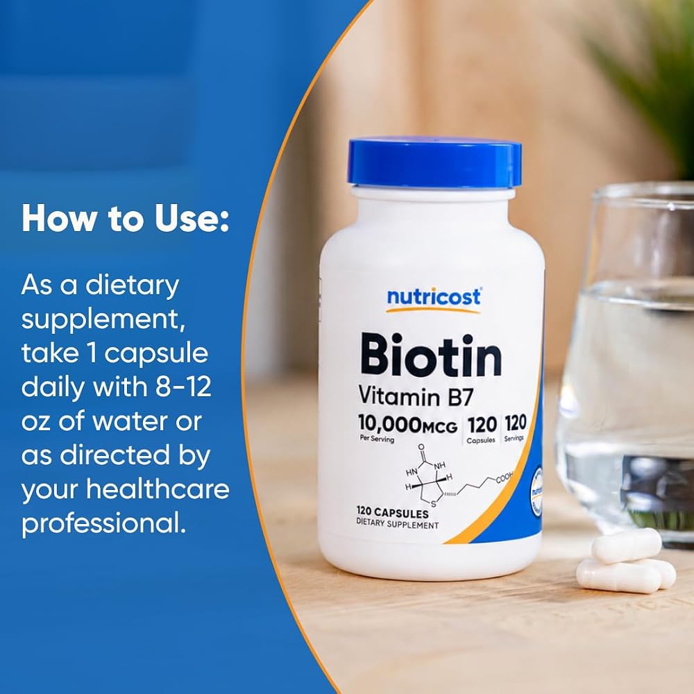 Nutricost Biotin Vitamin B7 10,000mcg - 120 Capsules - image 7