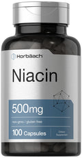 Horbäach Niacin Vitamin B3 500mg - 100 Capsules