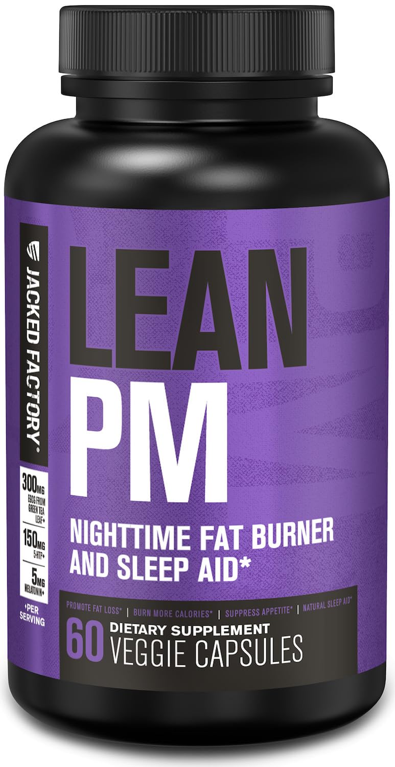 Jacked Factory Lean PM Night Time Fat Burner Sleep Aid - 60 Capsules
