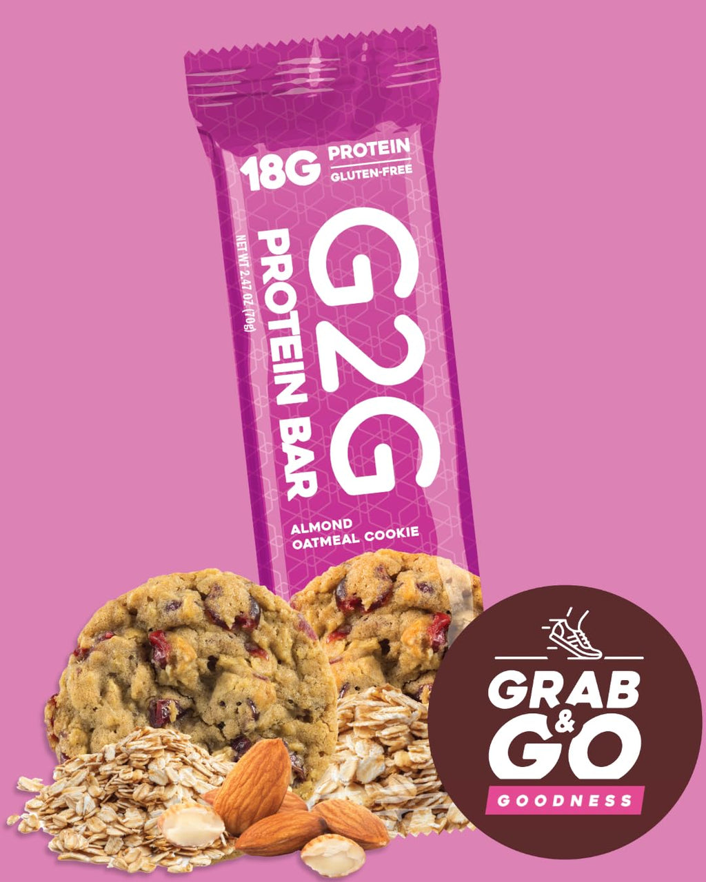 G2G Protein Bar, Almond Oatmeal Cookie Parent