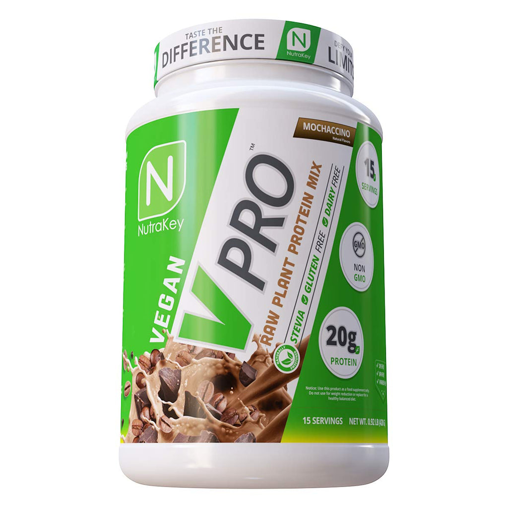 NutraKey V-Pro Raw Plant Protein Powder Mocha - 2 Pound
