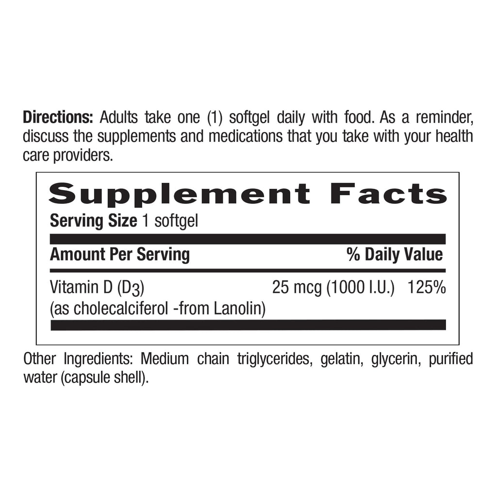 Country Life Vitamin D3 1000 IU - 200 Softgels - image 6