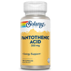 SOLARAY Pantothenic Acid 250mg Vitamin B5 Energy Support - 100 Capsules