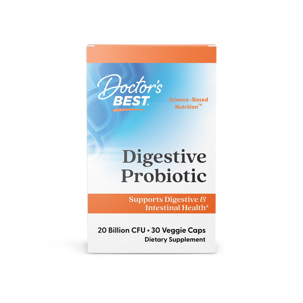 Doctor's BEST Digestive Probiotic Capsules - 30 Vegetarian Capsules
