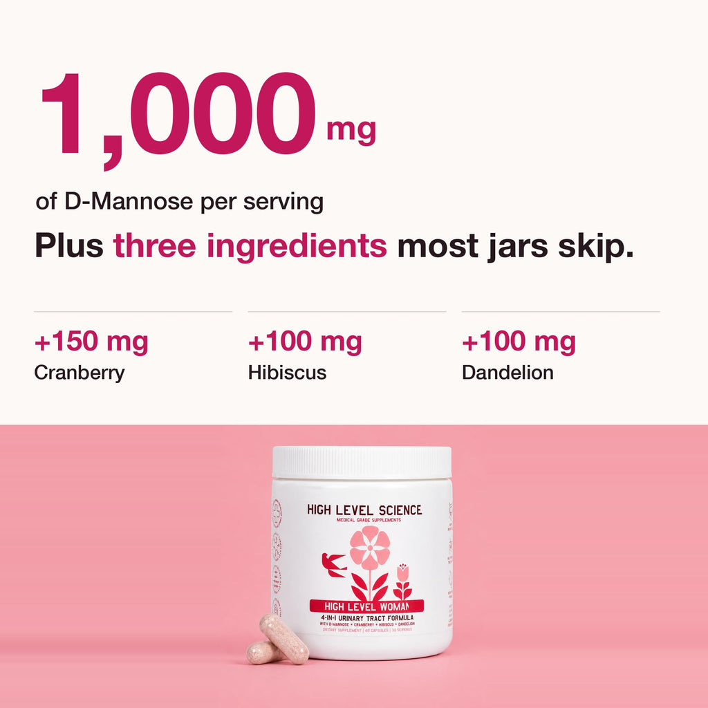 High Level D-Mannose 1000mg Urinary Tract Support - 60 Vegetarian Capsules - image 2